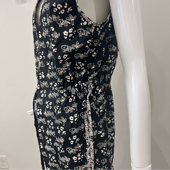 Vintage Howard Wolf Dallas Sleeveless Blouse Vest Black Monochrome Floral Prints - Picture 4 of 13